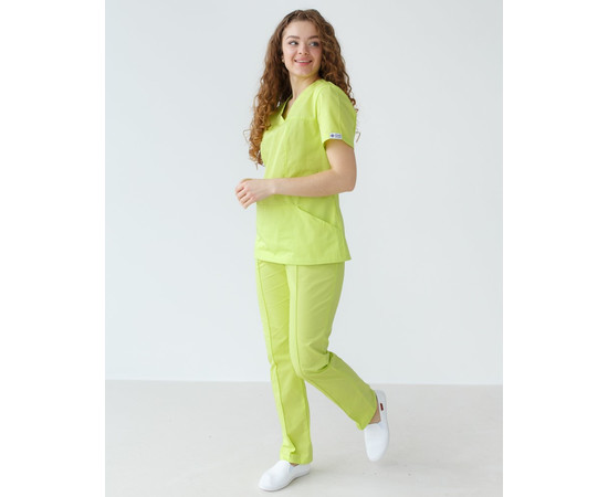 Изображение 7 Медицинская рубашка женская Топаз лайм р. 40, "БЕЛЫЙ ХАЛАТ" 164-330-705, Размер: 40, Цвет: лайм