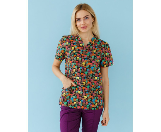 Изображение 7 Медицинская рубашка женская Топаз принт Tattoo р. 50, "БЕЛЫЙ ХАЛАТ" 126-362-706, Размер: 50, Цвет: tattoo