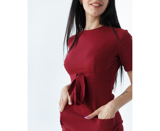 Зображення 4 Медична сукня жіноча Скарлетт марсала р. 40, "БІЛИЙ ХАЛАТ" 304-326-704, Розмір: 40, Цвет: марсала