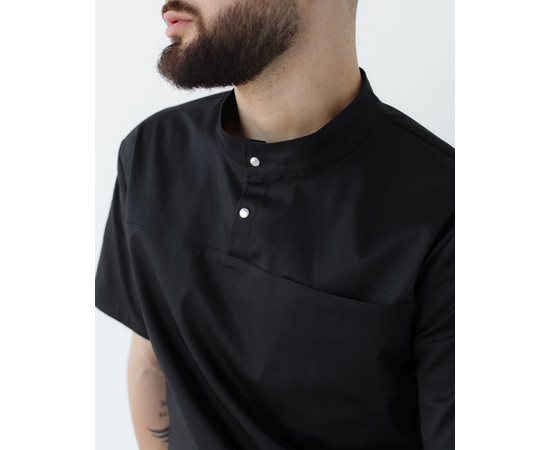 Зображення 4 Медична сорочка чоловіча Денвер чорна р. 46, "БІЛИЙ ХАЛАТ" 427-321-679, Розмір: 46, Цвет: чорний