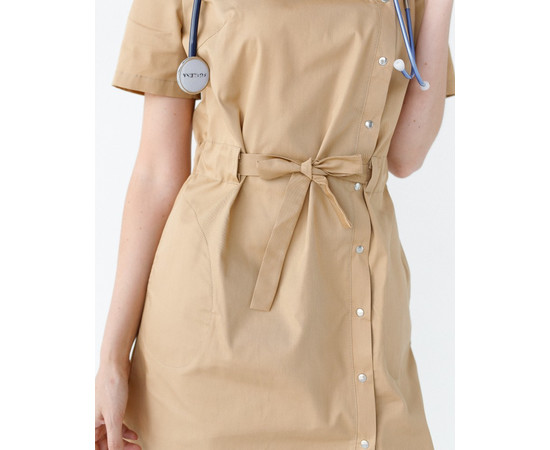 Изображение 5 Медицинская туника женская Наоми песочная р. 40, "БЕЛЫЙ ХАЛАТ" 151-323-679, Размер: 40, Цвет: песочный