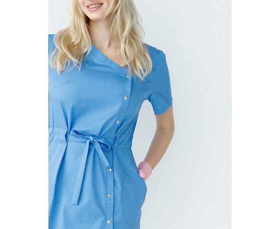 Изображение 5 Медицинская туника женская Наоми голубая р. 46, "БЕЛЫЙ ХАЛАТ" 151-333-679, Размер: 46, Цвет: голубой