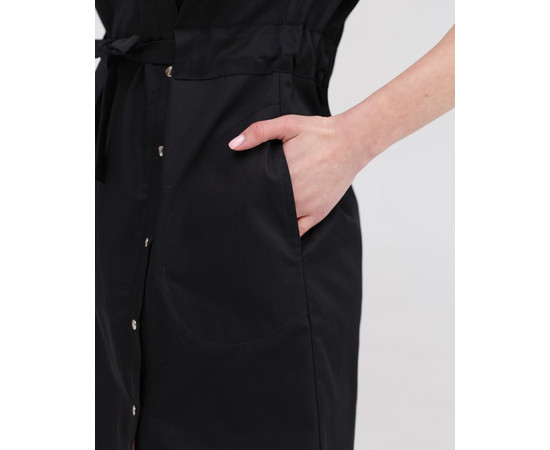 Изображение 6 Медицинская туника женская Наоми черная р. 52, "БЕЛЫЙ ХАЛАТ" 151-321-679, Размер: 52, Цвет: черный