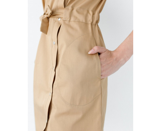 Изображение 6 Медицинская туника женская Наоми песочная р. 54, "БЕЛЫЙ ХАЛАТ" 151-323-679, Размер: 54, Цвет: песочный