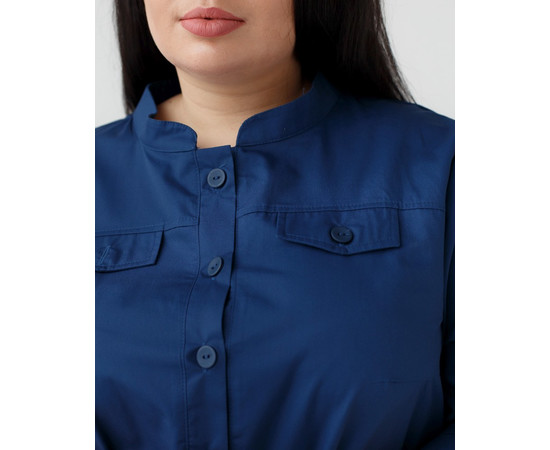Изображение 3 Медицинский халат женский Валери синий +SIZE р. 52, "БЕЛЫЙ ХАЛАТ" 156-322-677, Размер: 52, Цвет: синий