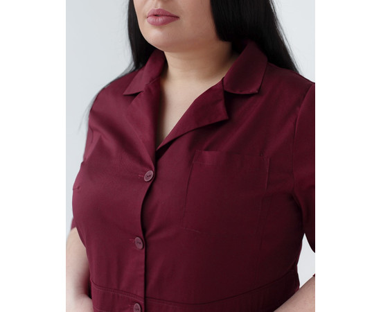 Изображение 3 Медицинский халат женский Софи марсала +SIZE р. 50, "БЕЛЫЙ ХАЛАТ" 306-326-677, Размер: 50, Цвет: марсала