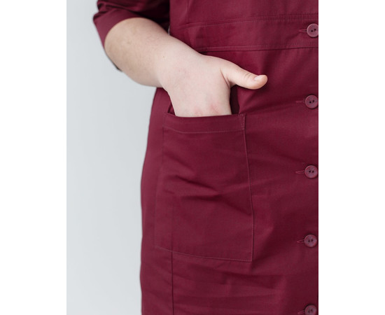 Изображение 4 Медицинский халат женский Софи марсала +SIZE р. 50, "БЕЛЫЙ ХАЛАТ" 306-326-677, Размер: 50, Цвет: марсала