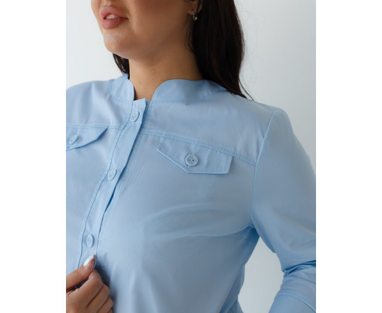 Зображення 4 Медичний жіночий халат Валері блакитний +SIZE р. 54, "БІЛИЙ ХАЛАТ" 156-462-677, Розмір: 54, Цвет: блакитний