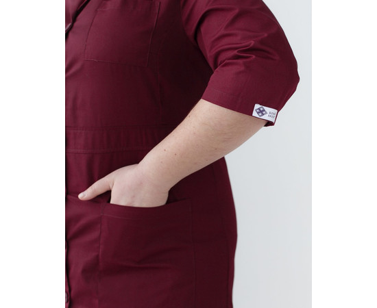 Зображення 5 Медичний жіночий халат Софі марсала +SIZE р. 58, "БІЛИЙ ХАЛАТ" 306-326-677, Розмір: 58, Цвет: марсала