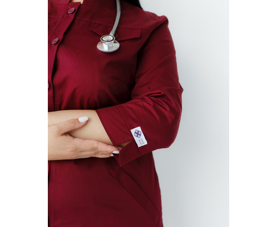 Изображение 5 Медицинский халат женский Валери марсала +SIZE р. 56, "БЕЛЫЙ ХАЛАТ" 156-326-677, Размер: 56, Цвет: марсала