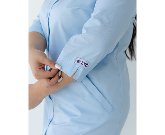 Зображення 5 Медичний жіночий халат Валері блакитний +SIZE р. 52, "БІЛИЙ ХАЛАТ" 156-462-677, Розмір: 52, Цвет: блакитний