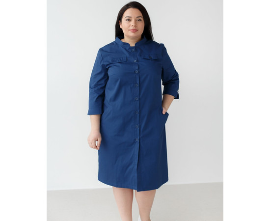 Изображение 6 Медицинский халат женский Валери синий +SIZE р. 52, "БЕЛЫЙ ХАЛАТ" 156-322-677, Размер: 52, Цвет: синий