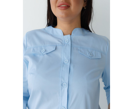 Зображення 7 Медичний жіночий халат Валері блакитний +SIZE р. 54, "БІЛИЙ ХАЛАТ" 156-462-677, Розмір: 54, Цвет: блакитний