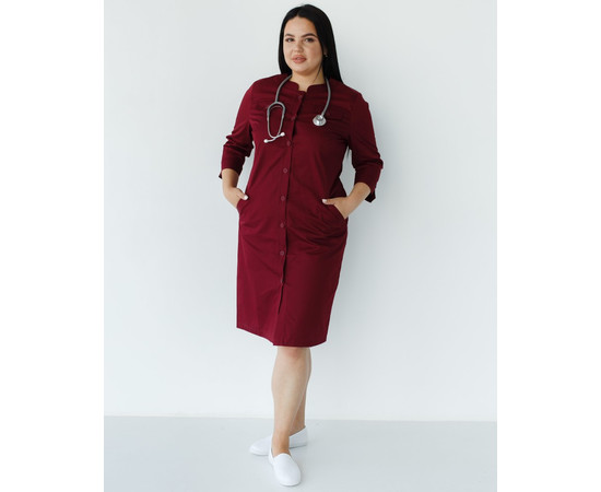 Изображение 7 Медицинский халат женский Валери марсала +SIZE р. 50, "БЕЛЫЙ ХАЛАТ" 156-326-677, Размер: 50, Цвет: марсала