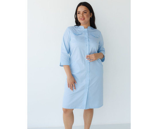Зображення 8 Медичний жіночий халат Валері блакитний +SIZE р. 54, "БІЛИЙ ХАЛАТ" 156-462-677, Розмір: 54, Цвет: блакитний