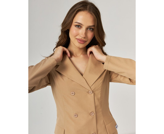 Зображення 3 Медичний жіночий халат Моніка пісочний р. 52, "БІЛИЙ ХАЛАТ" 356-323-677, Розмір: 52, Цвет: пісочний