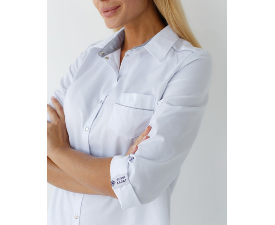 Зображення 4 Медичний халат жіночий Манхеттен білий-сірий р. 46, "БІЛИЙ ХАЛАТ" 157-366-679, Розмір: 46, Цвет: білий Сірий