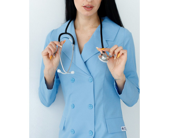 Зображення 4 Медичний жіночий халат Моніка блакитний р. 46, "БІЛИЙ ХАЛАТ" 356-333-677, Розмір: 46, Цвет: блакитний