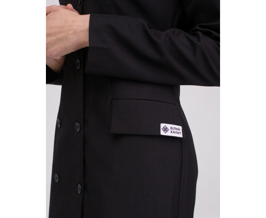 Зображення 4 Медичний жіночий халат Моніка чорний р. 48, "БІЛИЙ ХАЛАТ" 356-321-677, Розмір: 48, Цвет: чорний