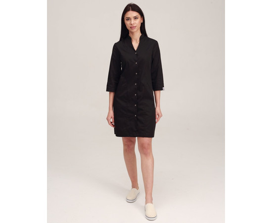 Изображение 7 Медицинский халат женский Элизабет черный р. 50, "БЕЛЫЙ ХАЛАТ" 416-321-679, Размер: 50, Цвет: черный