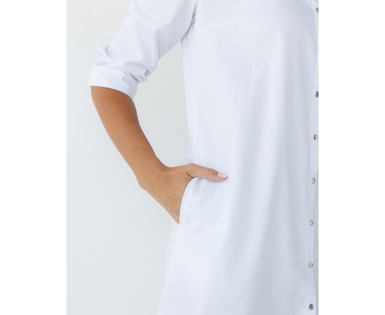 Зображення 7 Медичний халат жіночий Манхеттен білий-сірий р. 42, "БІЛИЙ ХАЛАТ" 157-366-679, Розмір: 42, Цвет: білий Сірий