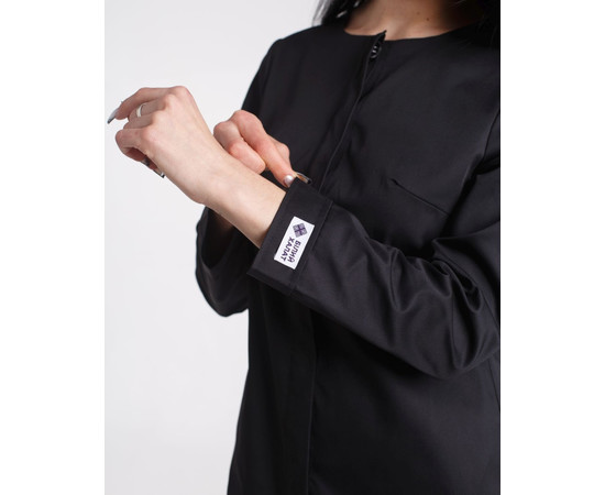 Изображение 7 Медицинский халат женский Жаклин черный р. 48, "БЕЛЫЙ ХАЛАТ" 391-321-677, Размер: 48, Цвет: черный