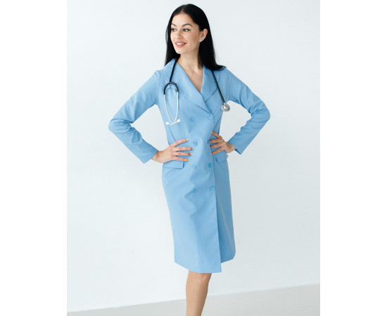 Зображення 8 Медичний жіночий халат Моніка блакитний р. 44, "БІЛИЙ ХАЛАТ" 356-333-677, Розмір: 44, Цвет: блакитний