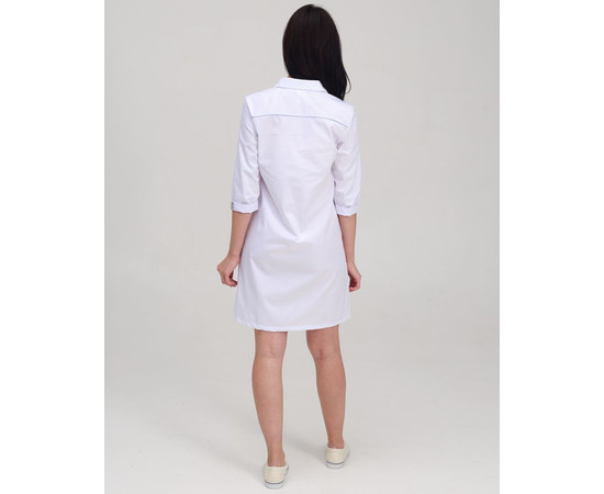 Зображення 2 Медичний халат жіночий Манхеттен білий-блакитний р. 46, "БІЛИЙ ХАЛАТ" 157-372-679, Розмір: 46, Цвет: білий-блакитний