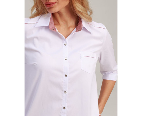 Зображення 4 Медичний халат жіночий Манхеттен білий з попелясто-рожевим р. 46, "БІЛИЙ ХАЛАТ" 157-481-679, Розмір: 46, Цвет: попелясто-рожевий