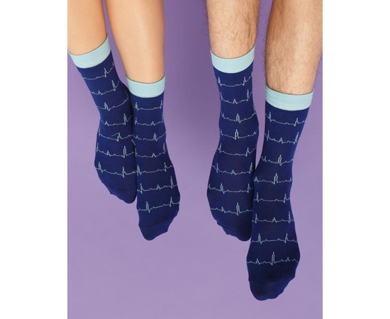 Зображення 2 Медичні шкарпетки з принтом Cardio blue р. 41-44, "БІЛИЙ ХАЛАТ" 143-322-758, Розмір: 41-44, Цвет: синий