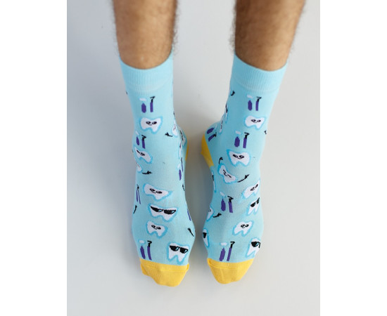 Зображення 2 Медичні шкарпетки з принтом Teeth Blue р. 36-40, "БІЛИЙ ХАЛАТ" 143-333-620, Розмір: 36-40, Цвет: блакитний
