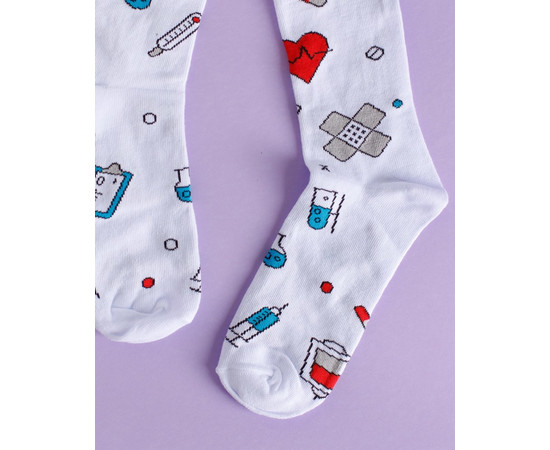 Зображення 2 Медичні шкарпетки з принтом Hospital р. 36-40, "БІЛИЙ ХАЛАТ" 143-324-872, Розмір: 36-40, Цвет: білий