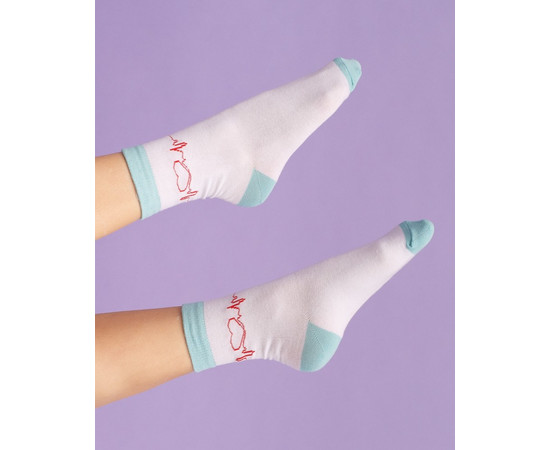 Зображення 3 Медичні шкарпетки з принтом Heartbeat р. 36-40, "БІЛИЙ ХАЛАТ" 143-442-730