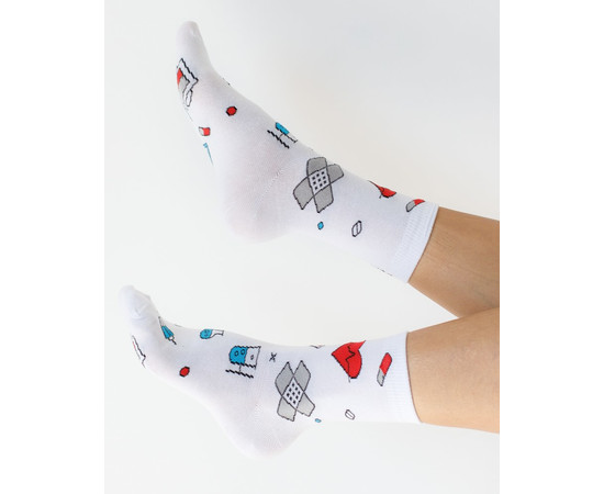 Зображення 3 Медичні шкарпетки з принтом Hospital р. 36-40, "БІЛИЙ ХАЛАТ" 143-324-872, Розмір: 36-40, Цвет: білий