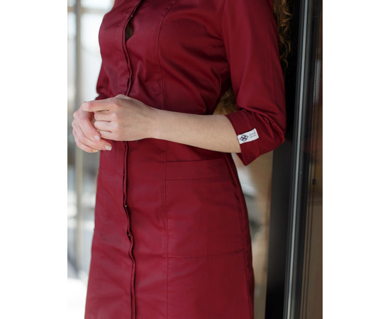 Изображение 3 Медицинский халат женский Сакура марсала р. 42, "БЕЛЫЙ ХАЛАТ" 160-326-678, Размер: 42, Цвет: марсала