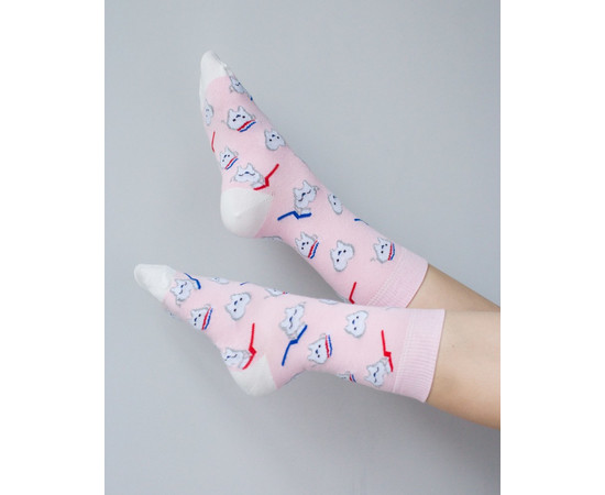 Изображение 3 Медицинские носки с принтом Teeth Rose р. 36-40, "БЕЛЫЙ ХАЛАТ" 143-337-625, Размер: 36-40, Цвет: розовый