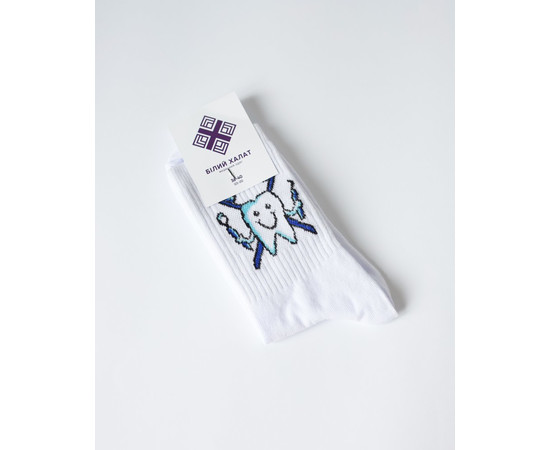 Изображение 3 Медицинские носки с принтом Teeth р. 36-40, "БЕЛЫЙ ХАЛАТ" 143-372-618, Размер: 36-40, Цвет: белый