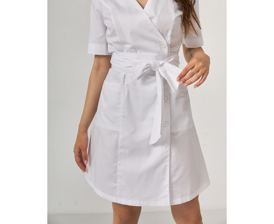 Изображение 4 Медицинский халат женский Токио на пуговицах белый р. 40, "БЕЛЫЙ ХАЛАТ" 162-324-677, Размер: 40, Цвет: белый