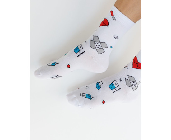 Зображення 4 Медичні шкарпетки з принтом Hospital р. 41-44, "БІЛИЙ ХАЛАТ" 143-324-872, Розмір: 41-44, Цвет: білий