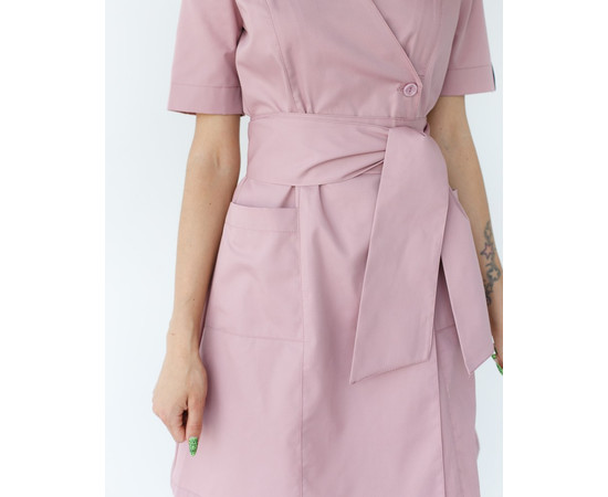 Изображение 4 Медицинский халат женский Токио на пуговицах пепельно-розовый р. 42, "БЕЛЫЙ ХАЛАТ" 162-429-677, Размер: 42, Цвет: розовый