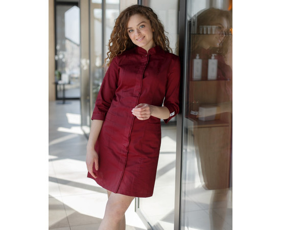 Изображение 5 Медицинский халат женский Сакура марсала р. 42, "БЕЛЫЙ ХАЛАТ" 160-326-678, Размер: 42, Цвет: марсала