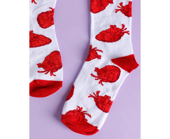 Изображение 5 Медицинские носки с принтом Сердца р. 36-40, "БЕЛЫЙ ХАЛАТ" 143-420-878, Размер: 36-40, Цвет: белый