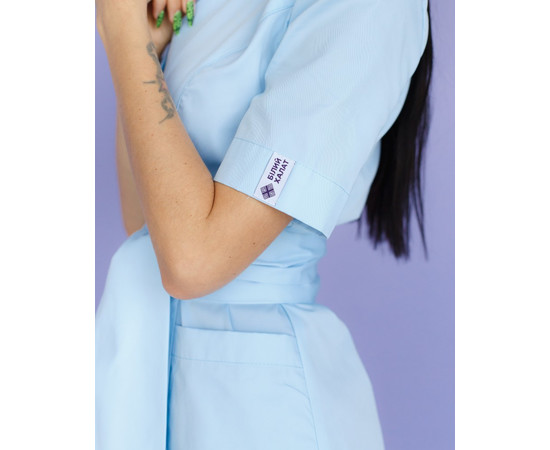 Зображення 5 Медичний жіночий халат Токіо на гудзиках блакитний р. 42, "БІЛИЙ ХАЛАТ" 162-462-677, Розмір: 42, Цвет: лазурный