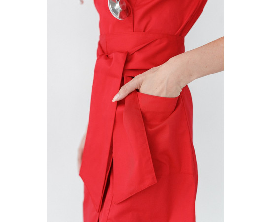 Зображення 5 Медичний жіночий халат Токіо на гудзиках червоний р. 42, "БІЛИЙ ХАЛАТ" 162-339-677, Розмір: 42, Цвет: червоний