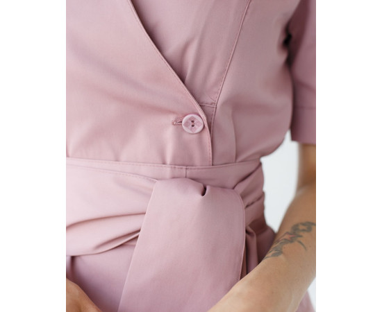 Зображення 5 Медичний жіночий халат Токіо на гудзиках попільно-рожевий р. 46, "БІЛИЙ ХАЛАТ" 162-429-677, Розмір: 46, Цвет: рожевий