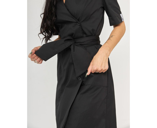 Зображення 5 Медичний жіночий халат Токіо на гудзиках чорний р. 42, "БІЛИЙ ХАЛАТ" 162-321-677, Розмір: 42, Цвет: чорний