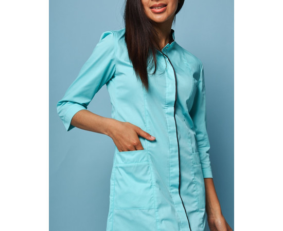 Изображение 5 Медицинский халат женский Сакура мятный-серый р. 44, "БЕЛЫЙ ХАЛАТ" 160-356-678, Размер: 44, Цвет: мятный-серый