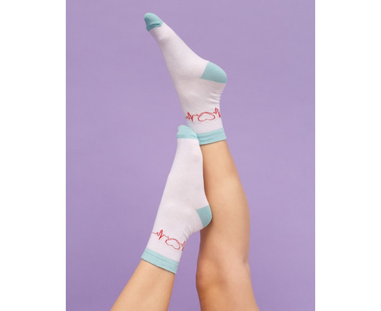 Зображення 5 Медичні шкарпетки з принтом Heartbeat р. 36-40, "БІЛИЙ ХАЛАТ" 143-442-730