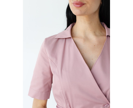 Зображення 6 Медичний жіночий халат Токіо на гудзиках попільно-рожевий р. 48, "БІЛИЙ ХАЛАТ" 162-429-677, Розмір: 48, Цвет: рожевий