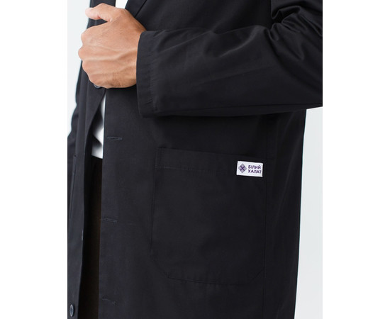 Изображение 6 Халат медицинский мужской Киев черный р. 56, "БЕЛЫЙ ХАЛАТ" 403-321-677, Размер: 56, Цвет: черный